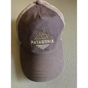 Patagonia Snapback Mountains Waves Trucker Hat Navy Blue Gray